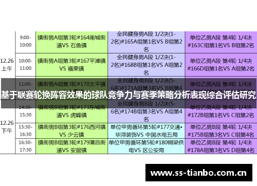 基于联赛轮换阵容效果的球队竞争力与赛季策略分析表现综合评估研究